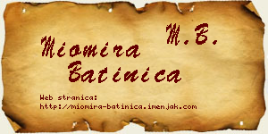 Miomira Batinica vizit kartica